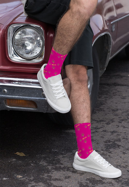 Weedman Original Unisex Long Hot pink  Socks