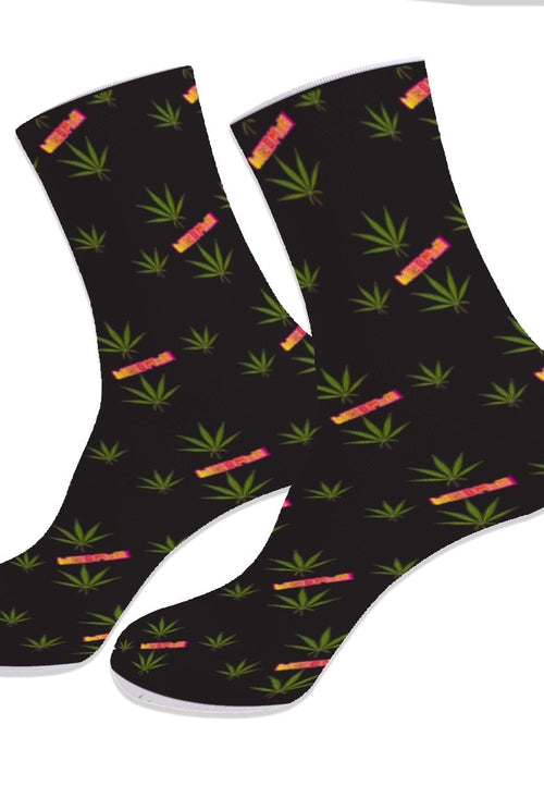 Weedman Original Unisex Long Black Socks