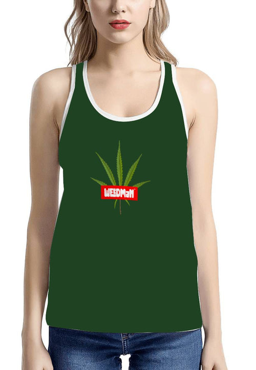 Weedman Super Weed Red Women's Ultimate Forest Green Tank Top