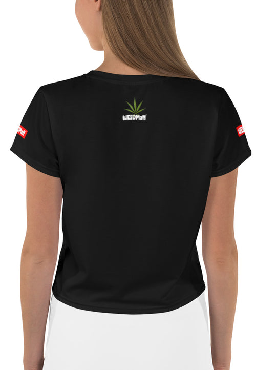 Weedman Natural Women's Black Crop Tee