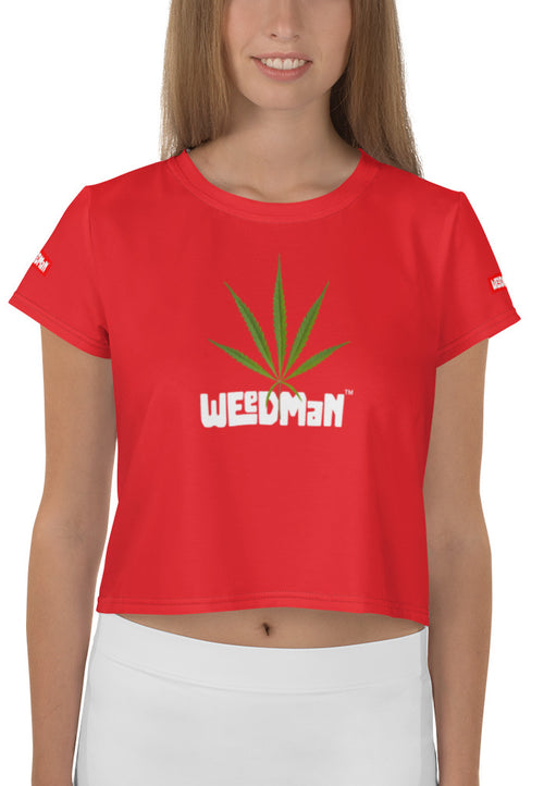 Weedman Natural Women's Red Crop Tee