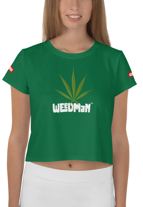 Weedman Natural Women's  Forest Green Crop Tee