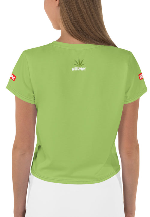 Weedman Natural Women's Fresh Green Crop Tee