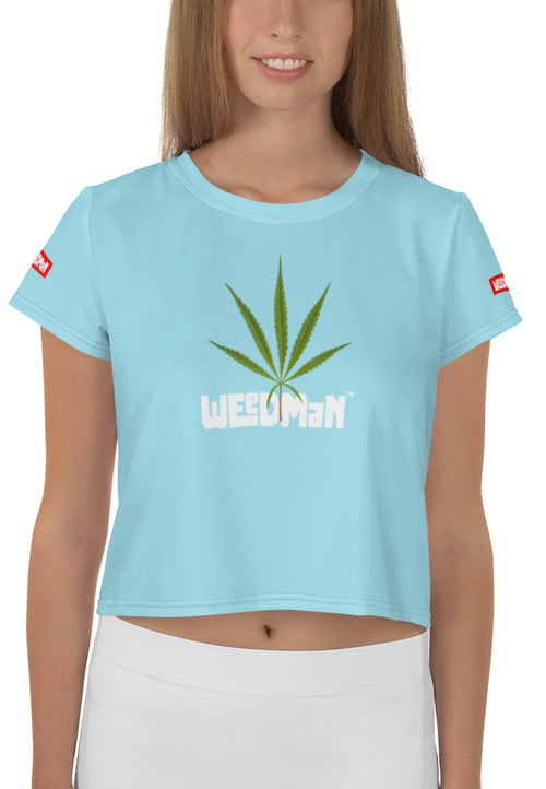 Weedman Natural Women's  Teal Crop Tee