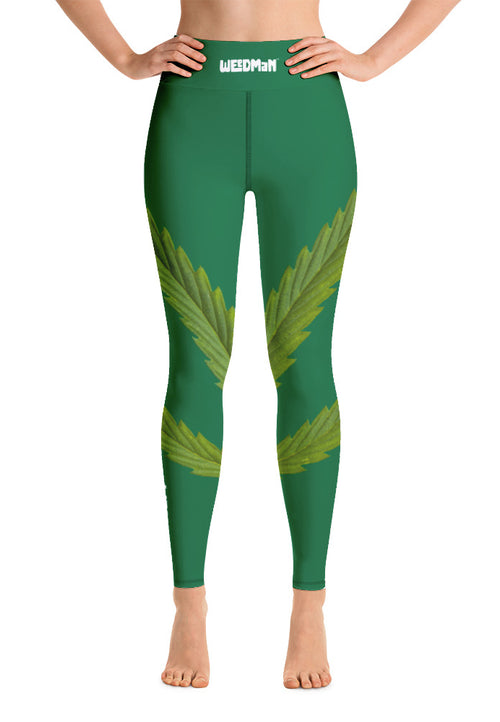 Weedman Simple Women's Premium Green Yoga Leggings