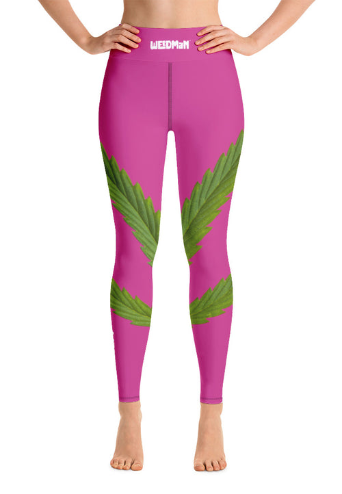 Weedman Simple Women's Premium Hot Pink Yoga Leggings