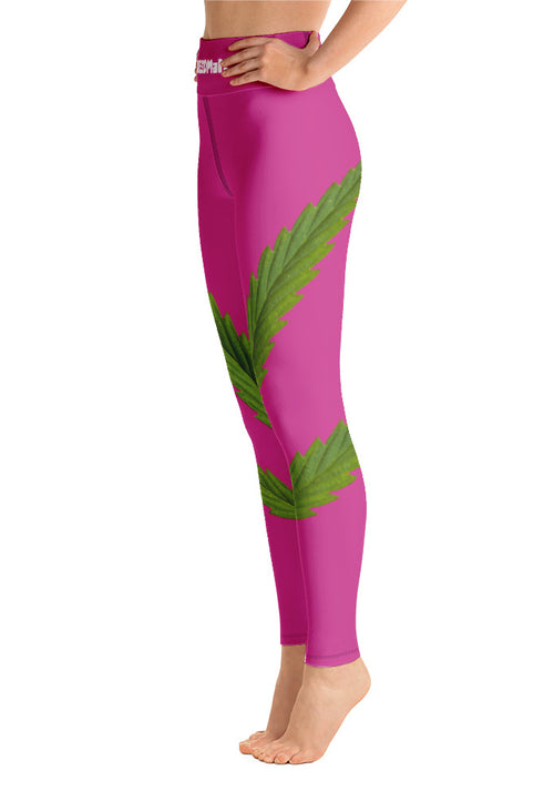 Weedman Simple Women's Premium Hot Pink Yoga Leggings