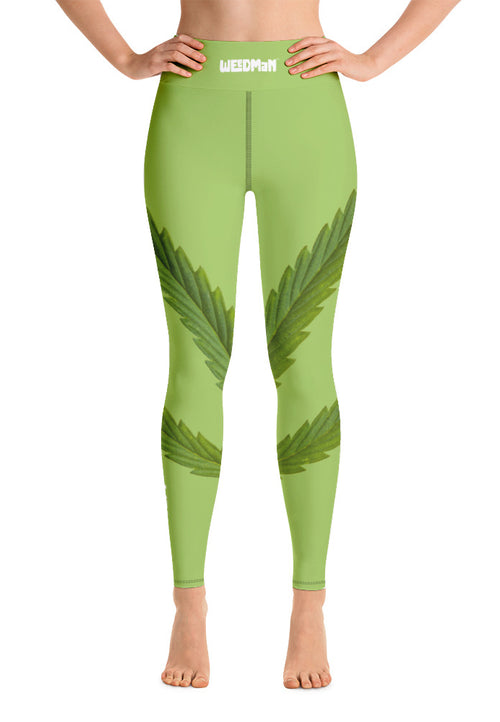 Weedman Simple Women's Premium Fresh Green Yoga Leggings