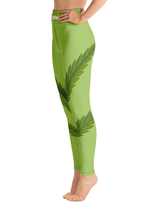 Weedman Simple Women's Premium Fresh Green Yoga Leggings