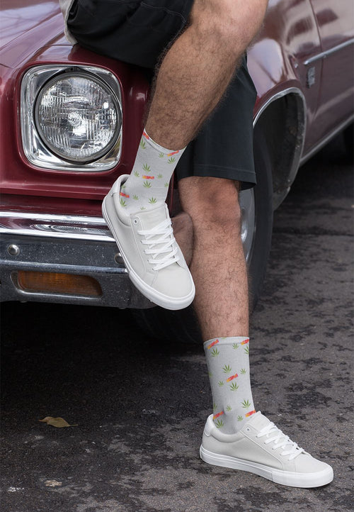 Weedman Original Unisex Long White Socks