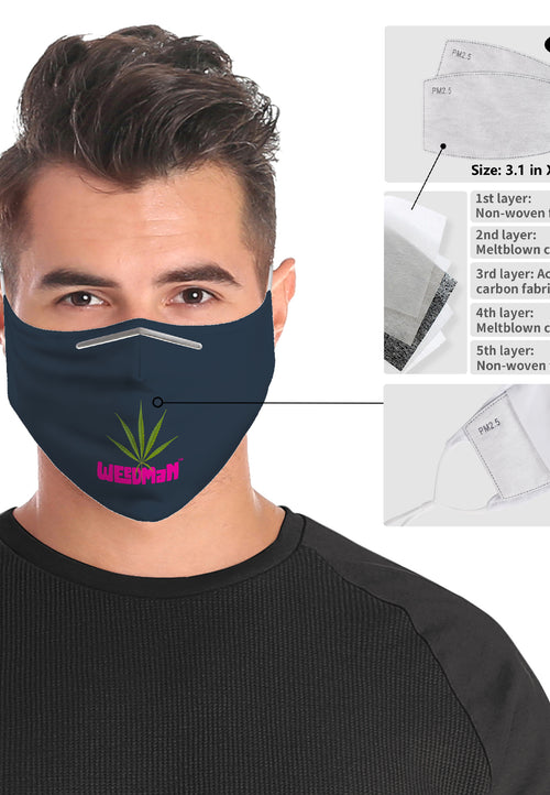 Weedman Weed Logo Dark Navy Cloth Face Mask