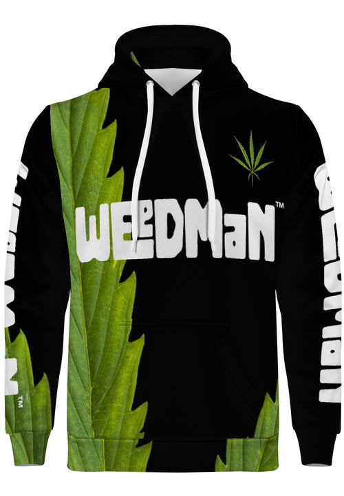 Weedman Simple Premium Black Hoodie with Center Pocket