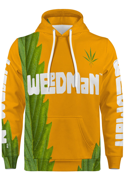 Weedman Simple Premium Orange Hoodie with Center Pocket