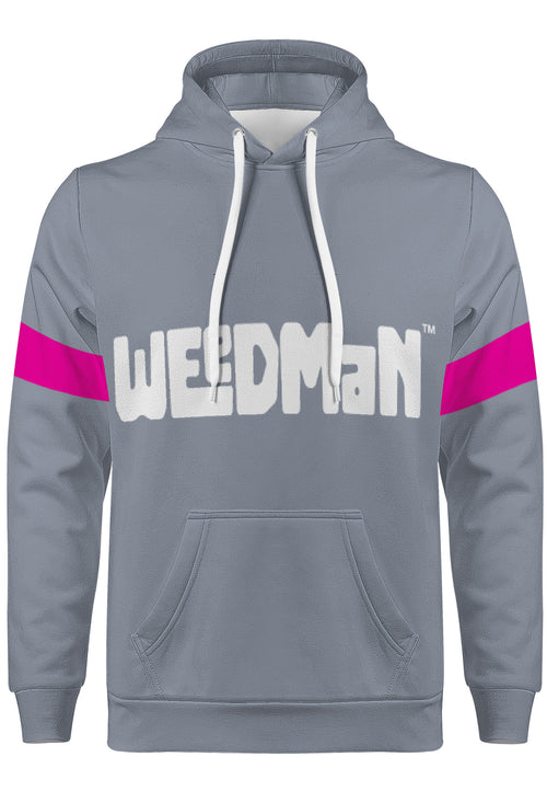 Weedman Simple Premium Titanium Hoodie with Pink Arm Banner