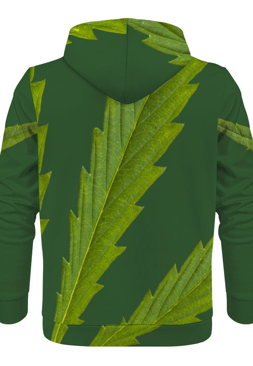 Weedman Simple White Logo & Weed D55 Men's  Premium Forest Green Hoodie