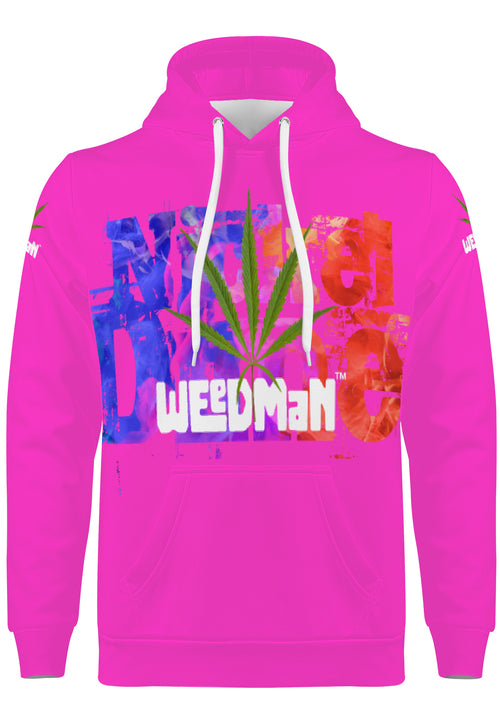 Weedman Natural Nickel&Dime Hot Pink Solid Premium Men's Hoodie