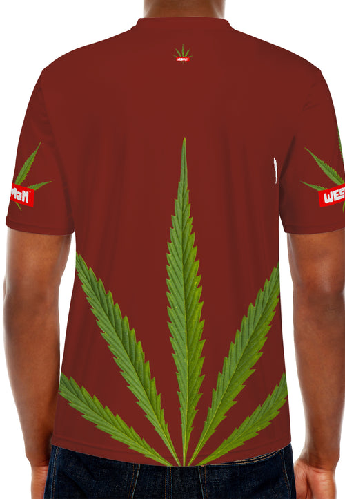 Weedman Super Weed Red  D67 Men's s Ultimate  Burgundy T-shirt