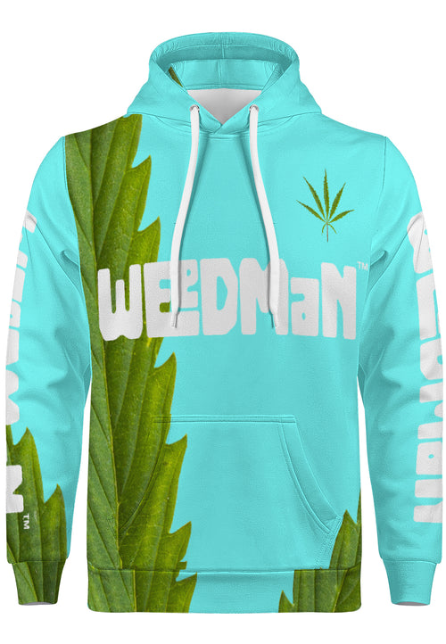 Weedman Simple Premium Teal Hoodie with Center Pocket