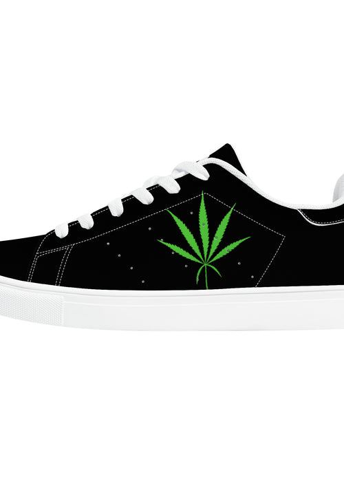 Weedman Weed D27 Limited Low-Top Leather Sneakers - Black