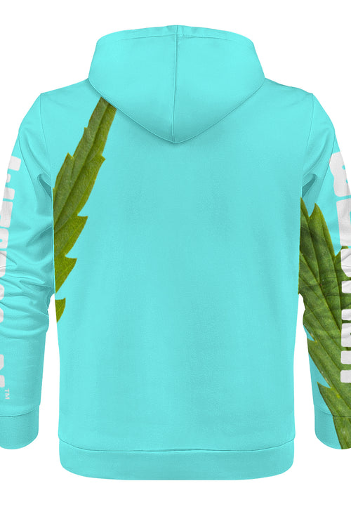 Weedman Simple Premium Teal Hoodie with Center Pocket