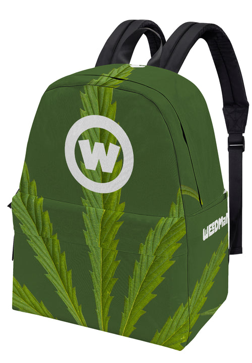 Weedman W Circle Logo D39 All Over Print Forest Green Comfy Backpack