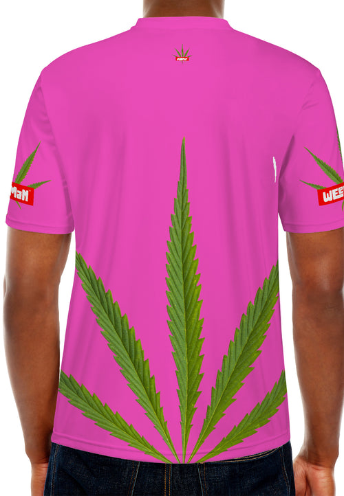 Weedman Super Weed Red  D67 Men's s Ultimate  Hot Pink T-shirt