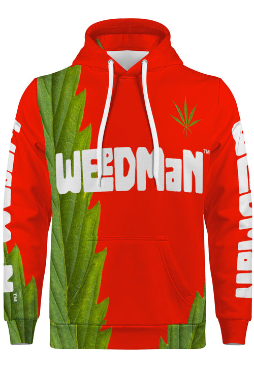 Weedman Simple Premium Red Hoodie with Center Pocket