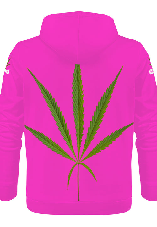 Weedman Natural Nickel&Dime Hot Pink Solid Premium Men's Hoodie