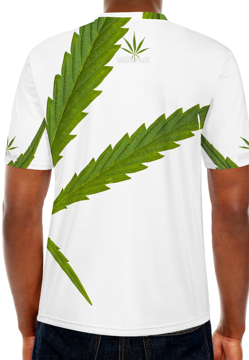 Weedman Simple White Logo & Weed D67 Men's Must Have White Basic T-shirt