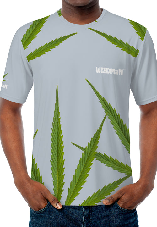 Weedman Simple White Logo D67 Men's Must Have Basic Platinum T-shirt