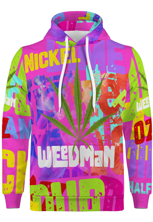 Weedman Natural Nickel&Dime Hot Pink Premium Men's Hoodie