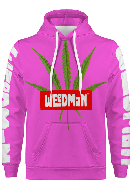 Weedman Super Weed Red D55F Men's Hot Pink Ultimate Hoodie