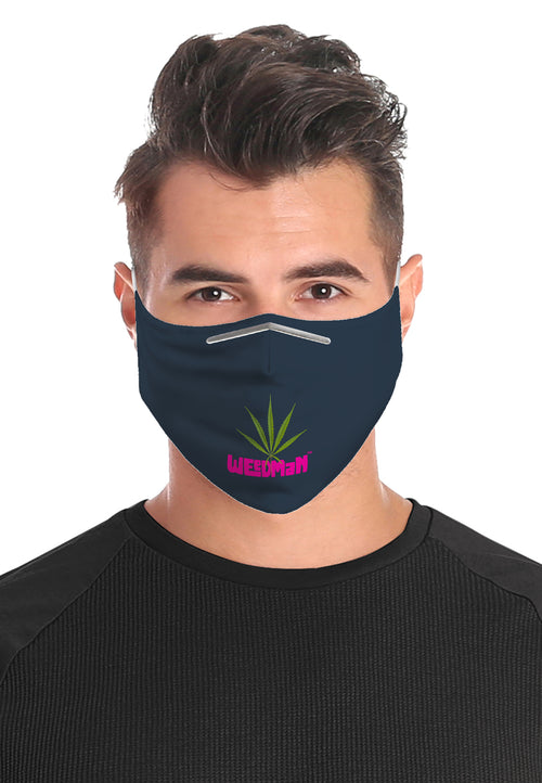 Weedman Weed Logo Dark Navy Cloth Face Mask