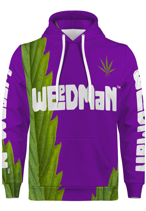 Weedman Simple Premium Purple Hoodie with Center Pocket