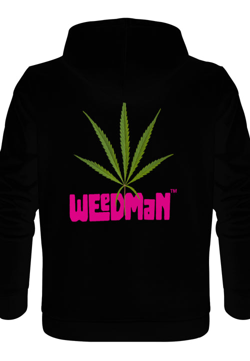 Weedman Simple  Premium Black Hoodie with Center Pocket